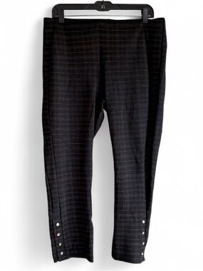 Peter Nygard Slims Black Plaid Ankle Pants Size L